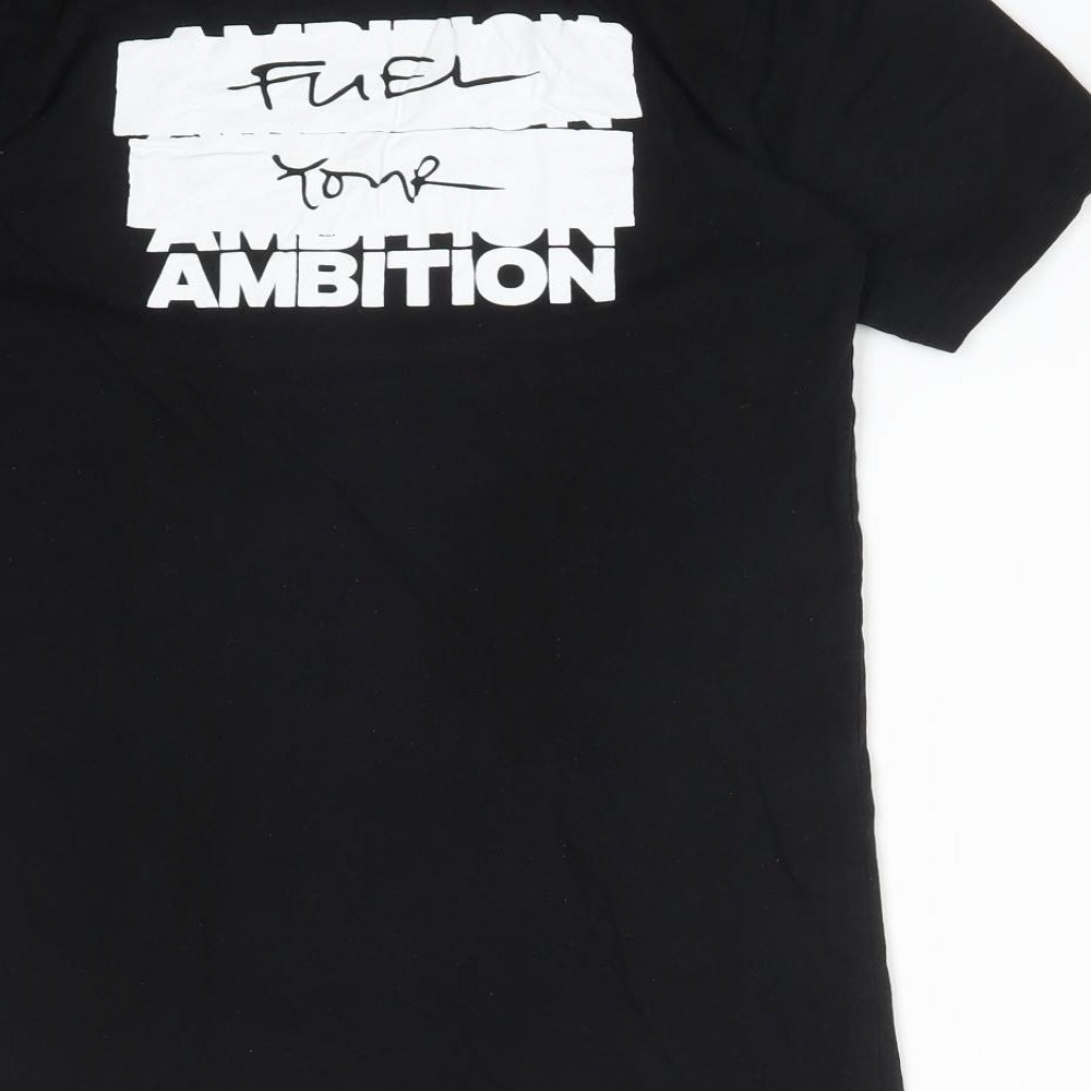MY PROTEIN Mens Black  Cotton  T-Shirt Size XS Round Neck  - FUEL YOUR AMBITION