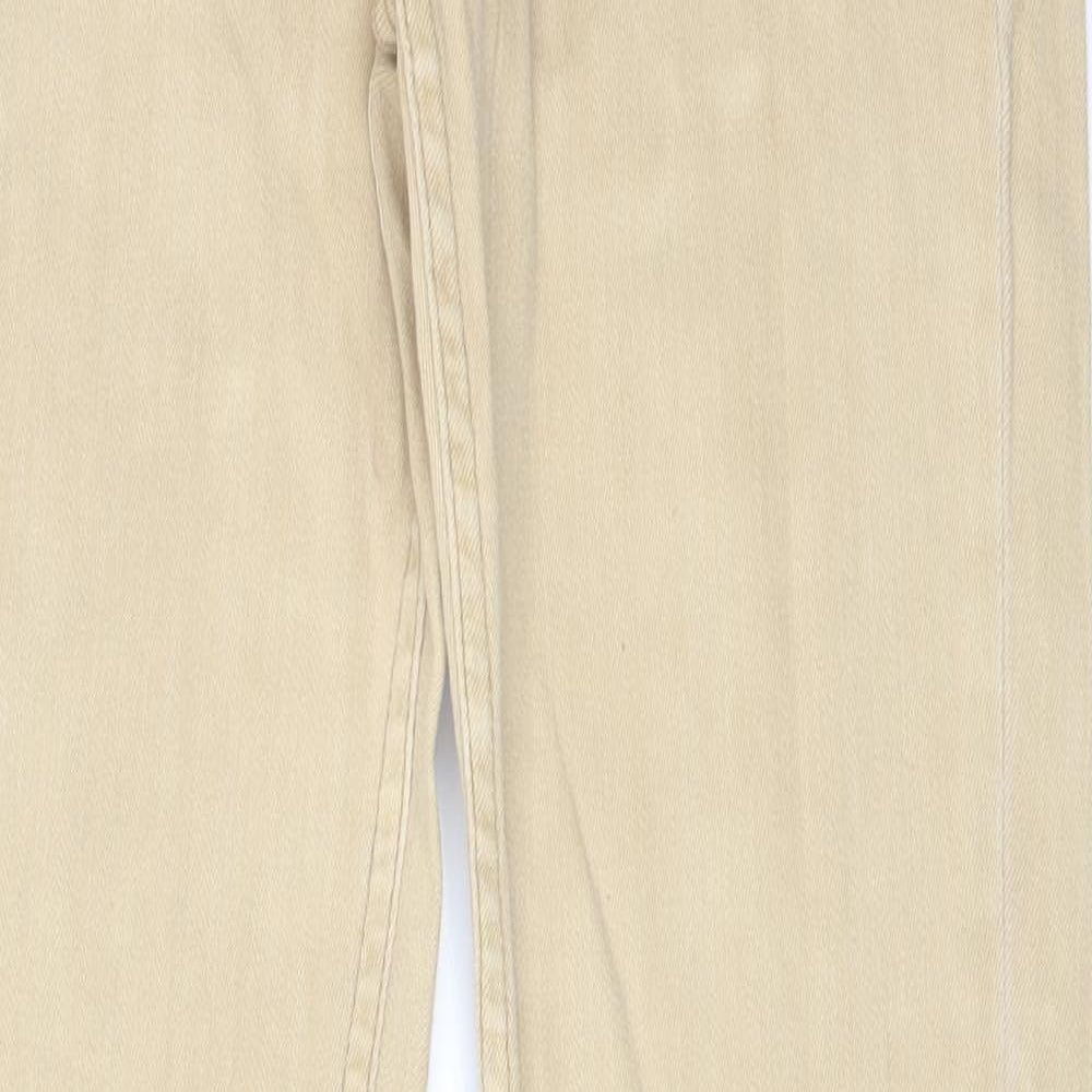 Topshop Womens Beige  Cotton Straight Jeans Size 28 L32 in Regular