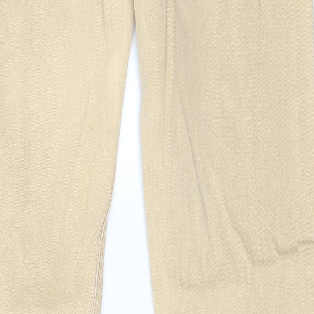 Topshop Womens Beige  Cotton Straight Jeans Size 28 L32 in Regular