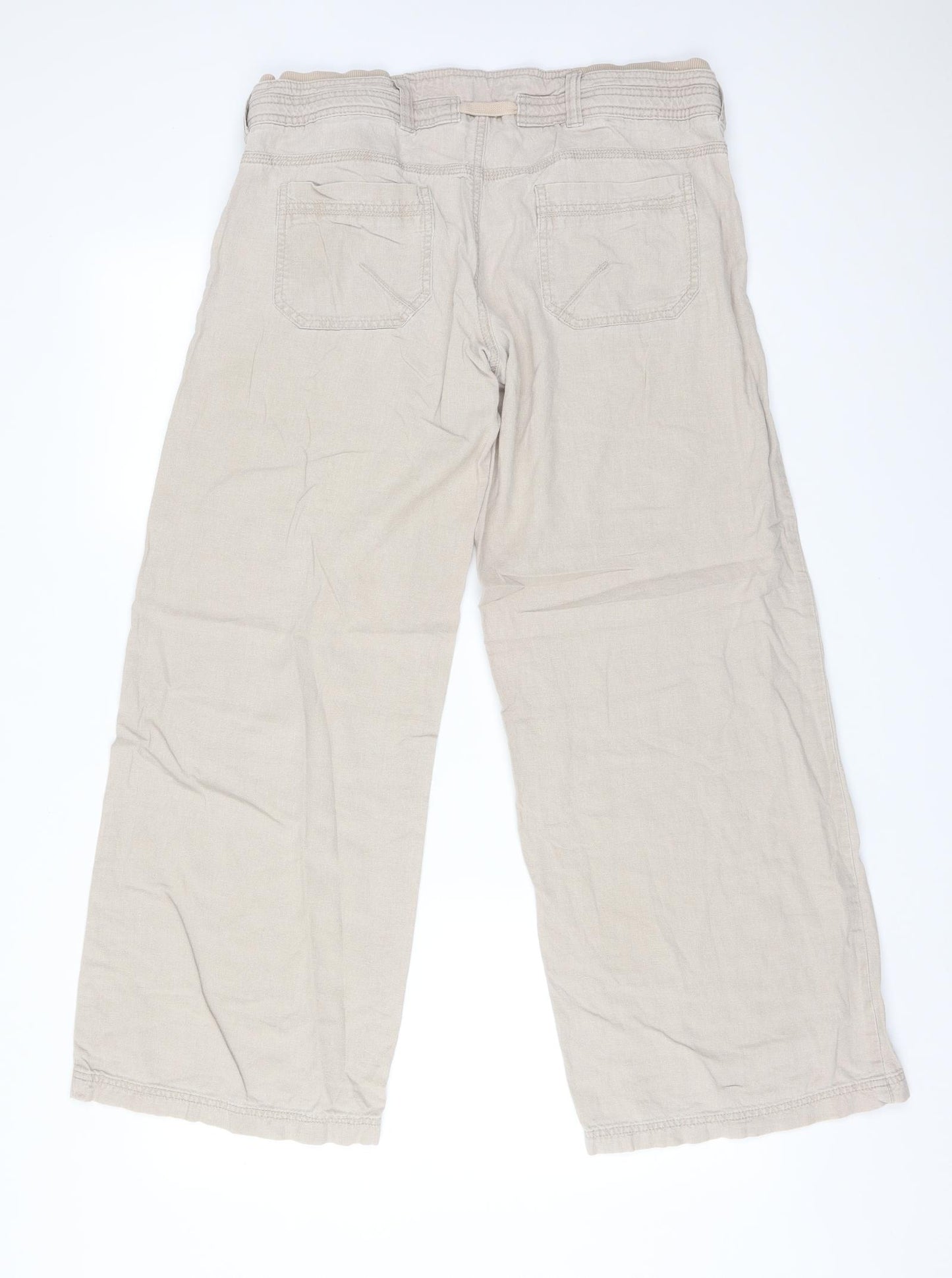 New Look Womens Brown  Linen Trousers  Size 14 L30 in Regular