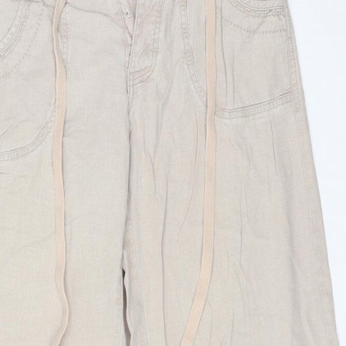 New Look Womens Brown  Linen Trousers  Size 14 L30 in Regular