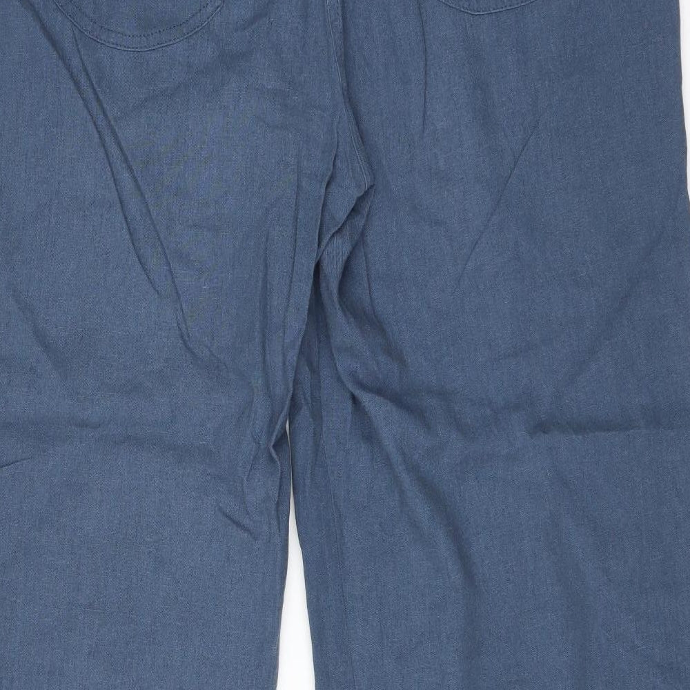 Yours Womens Blue  Linen Trousers  Size 18 L30 in Regular
