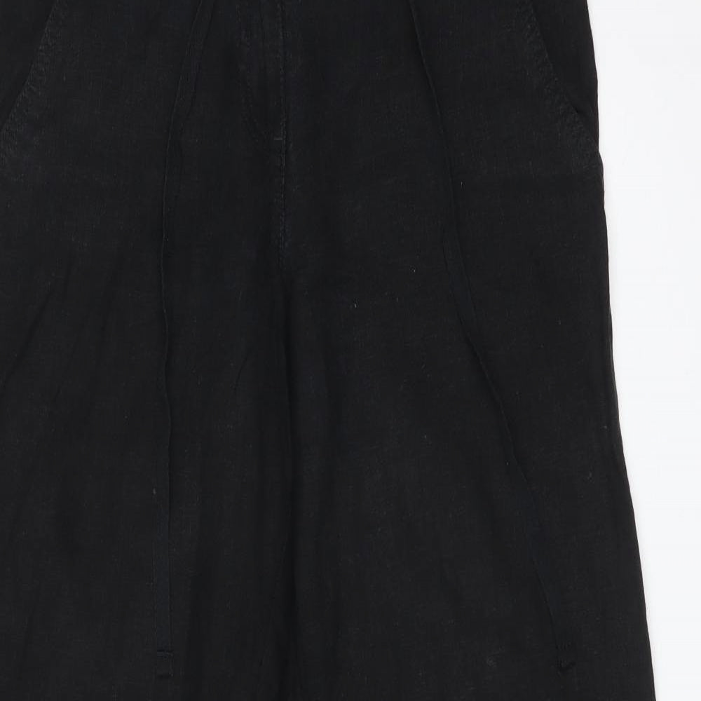 NEXT Womens Black  Linen Trousers  Size 8 L29 in Regular