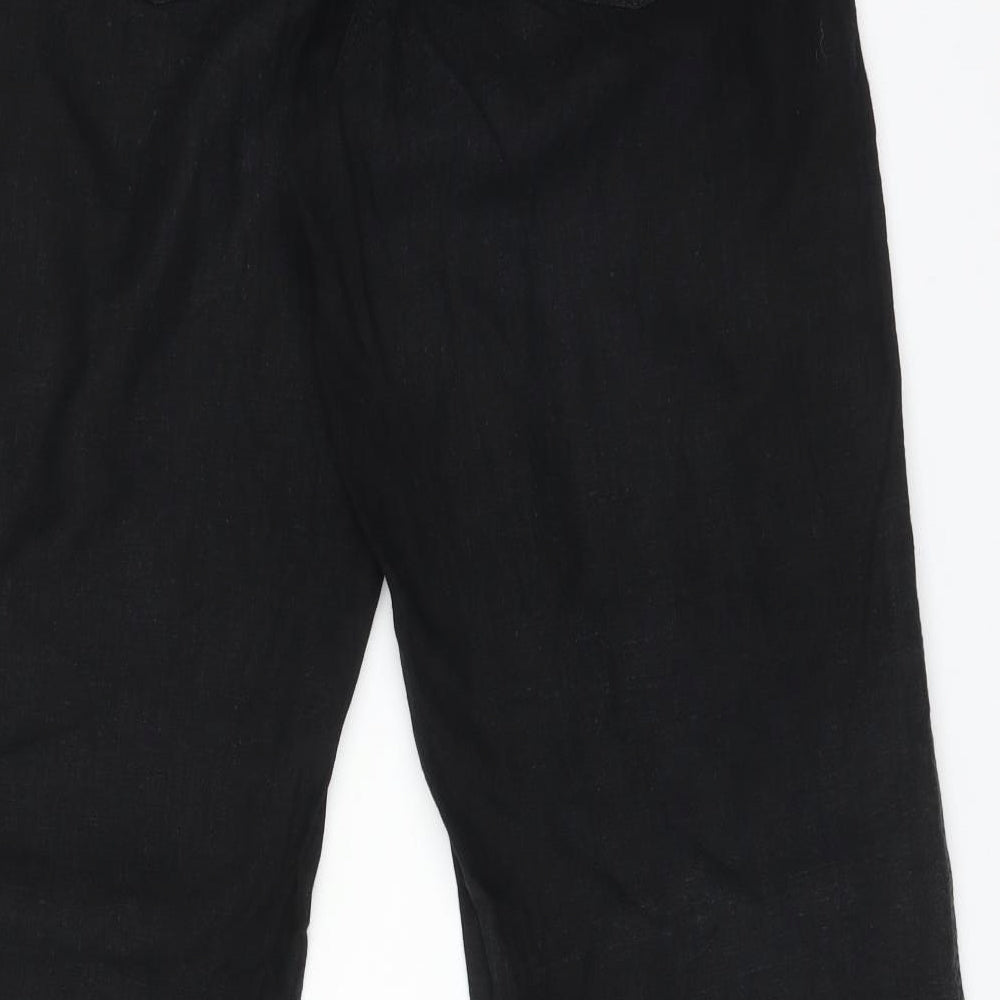 NEXT Womens Black  Linen Trousers  Size 8 L29 in Regular