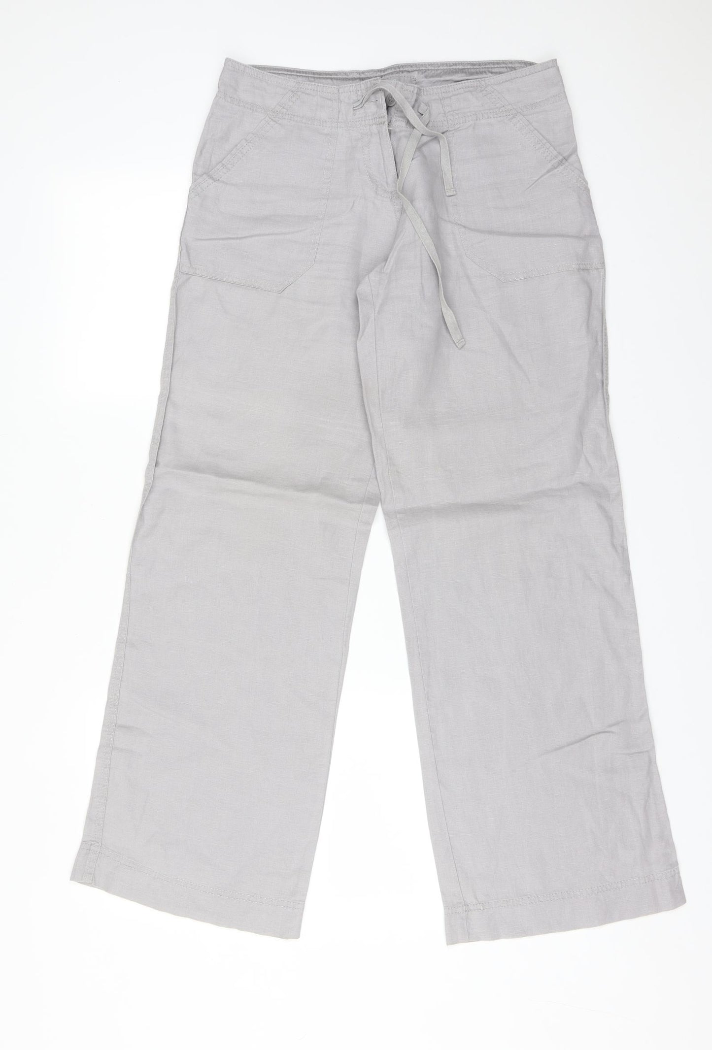 Atmosphere Womens Grey  Linen Trousers  Size 8 L31 in Regular