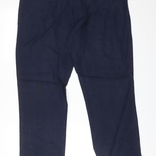 BC Clothing Womens Blue  Linen Trousers  Size 18 L31 in Regular