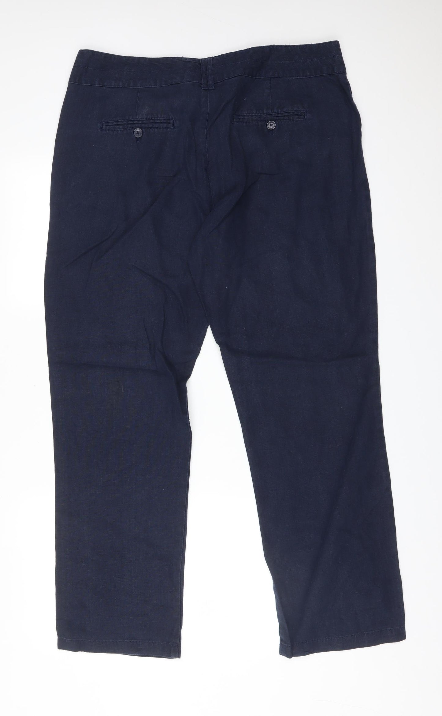 BC Clothing Womens Blue  Linen Trousers  Size 18 L31 in Regular