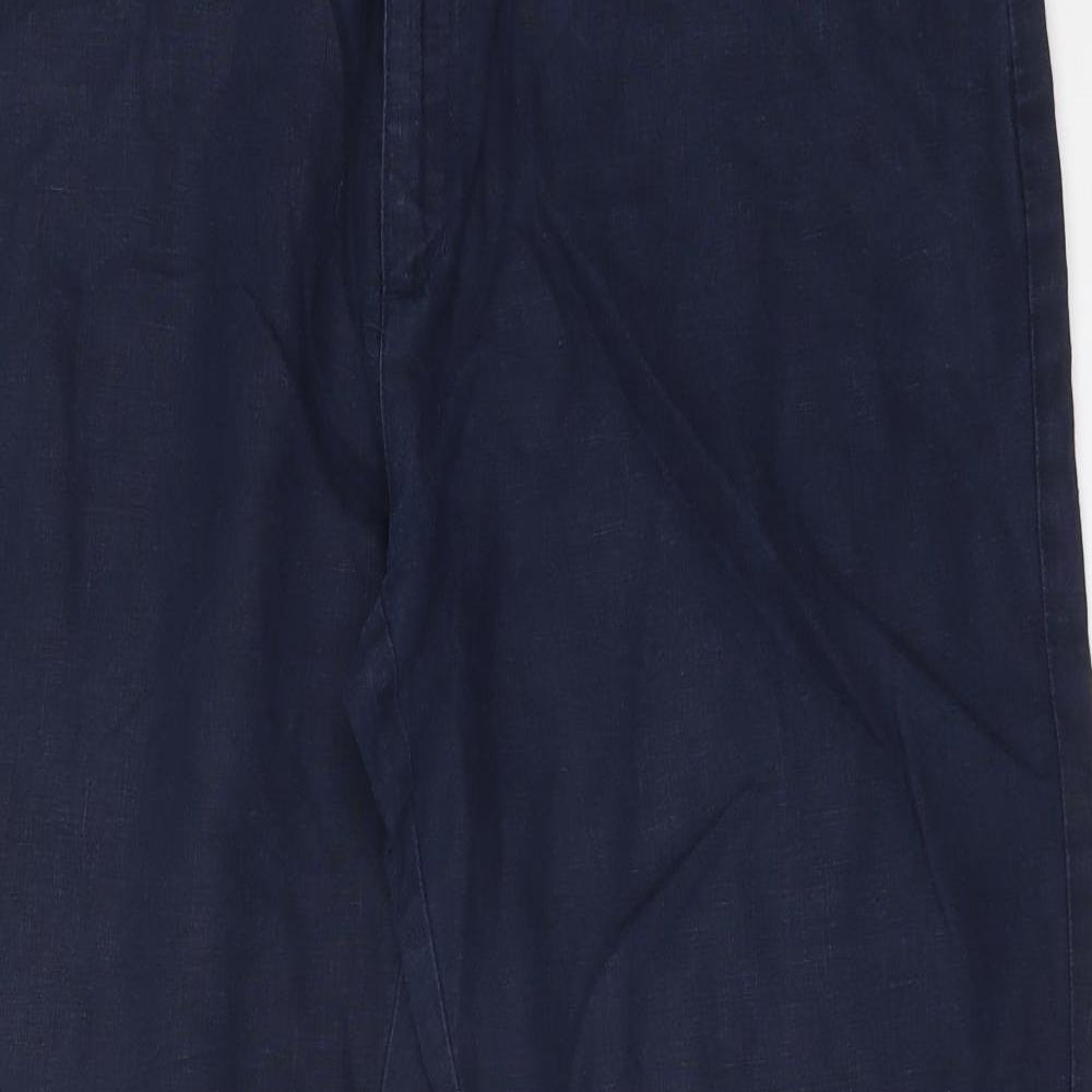 BC Clothing Womens Blue  Linen Trousers  Size 18 L31 in Regular