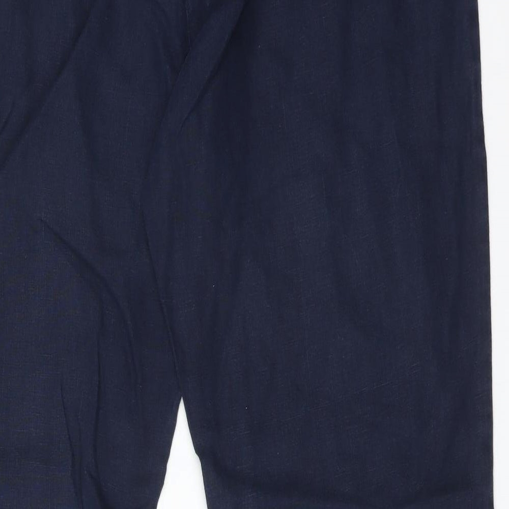 BC Clothing Womens Blue  Linen Trousers  Size 18 L31 in Regular