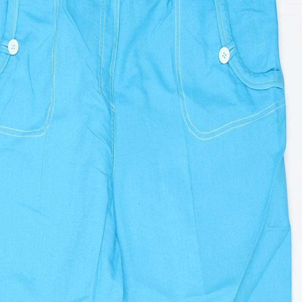 Cotton Traders Womens Blue  Linen Trousers  Size 16 L26 in Regular