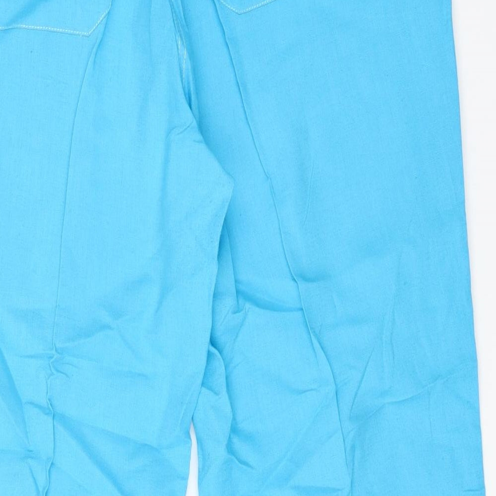 Cotton Traders Womens Blue  Linen Trousers  Size 16 L26 in Regular