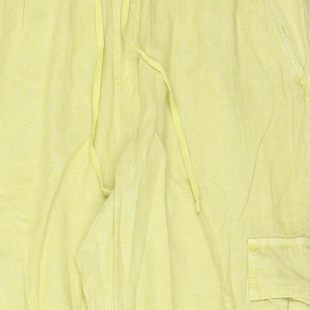 Principles Womens Green  Linen Cargo Trousers Size 16 L26 in Regular