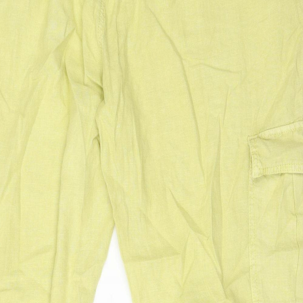 Principles Womens Green  Linen Cargo Trousers Size 16 L26 in Regular