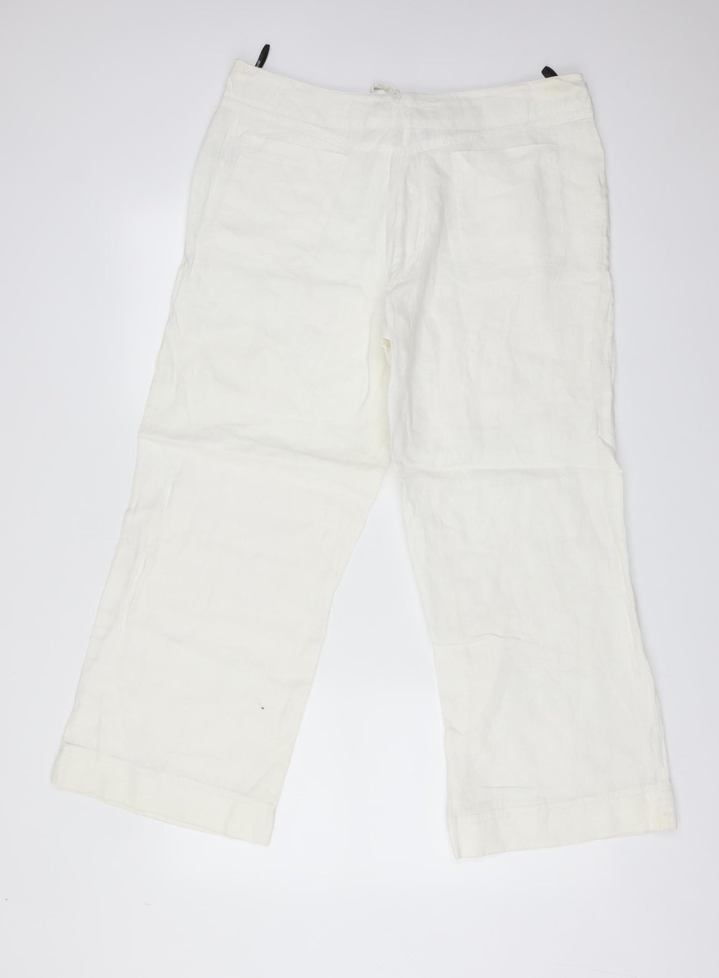 Atmosphere Womens White  Linen Trousers  Size 14 L27 in Regular