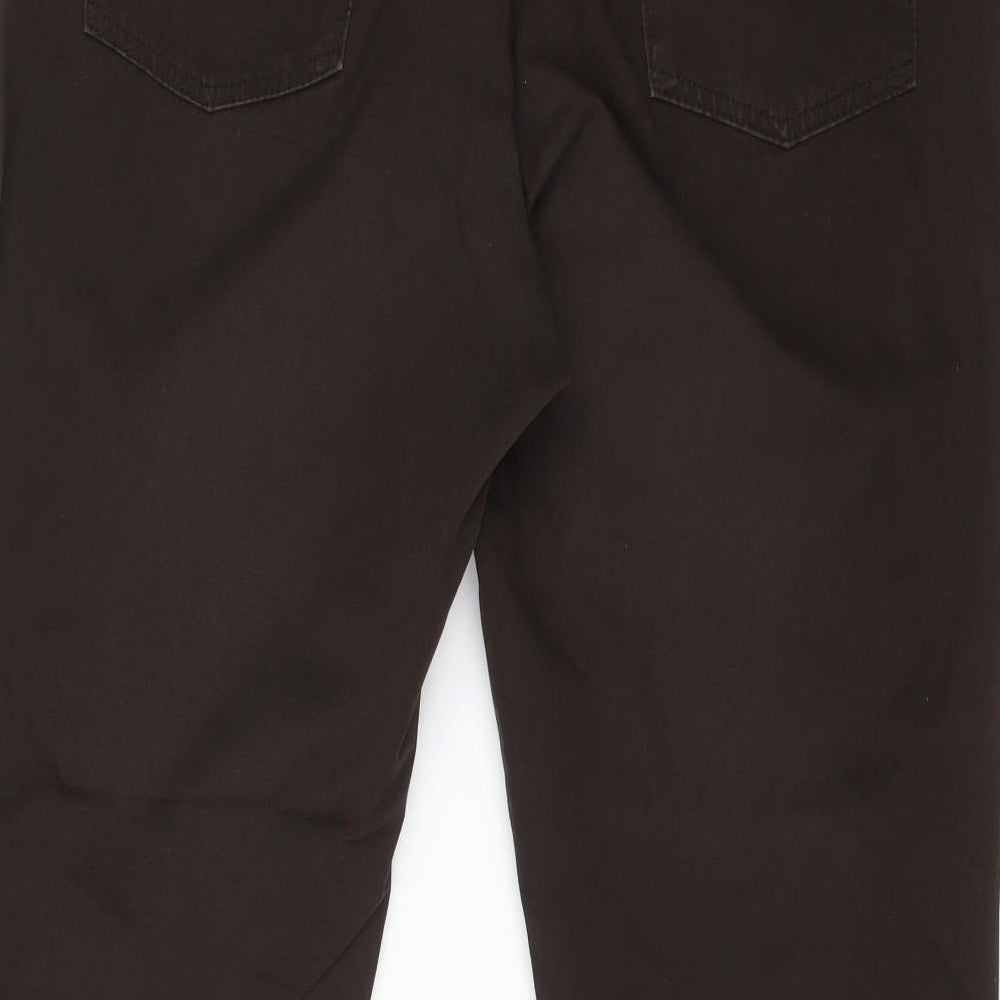 M&S Womens Brown  Cotton Straight Jeans Size 16 L27 in Regular