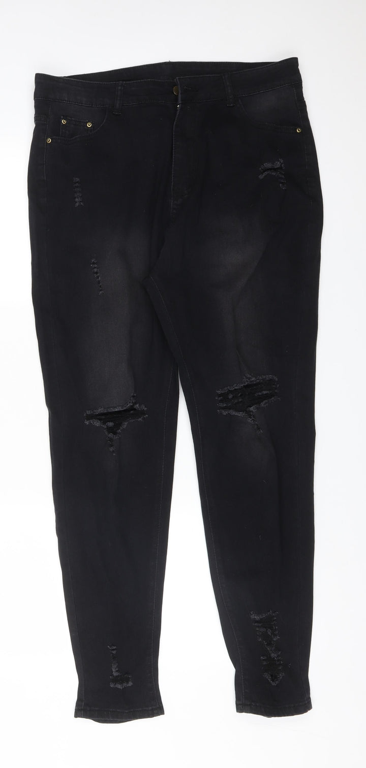 JEANS Womens Black  Cotton Skinny Jeans Size XL L29 in Regular