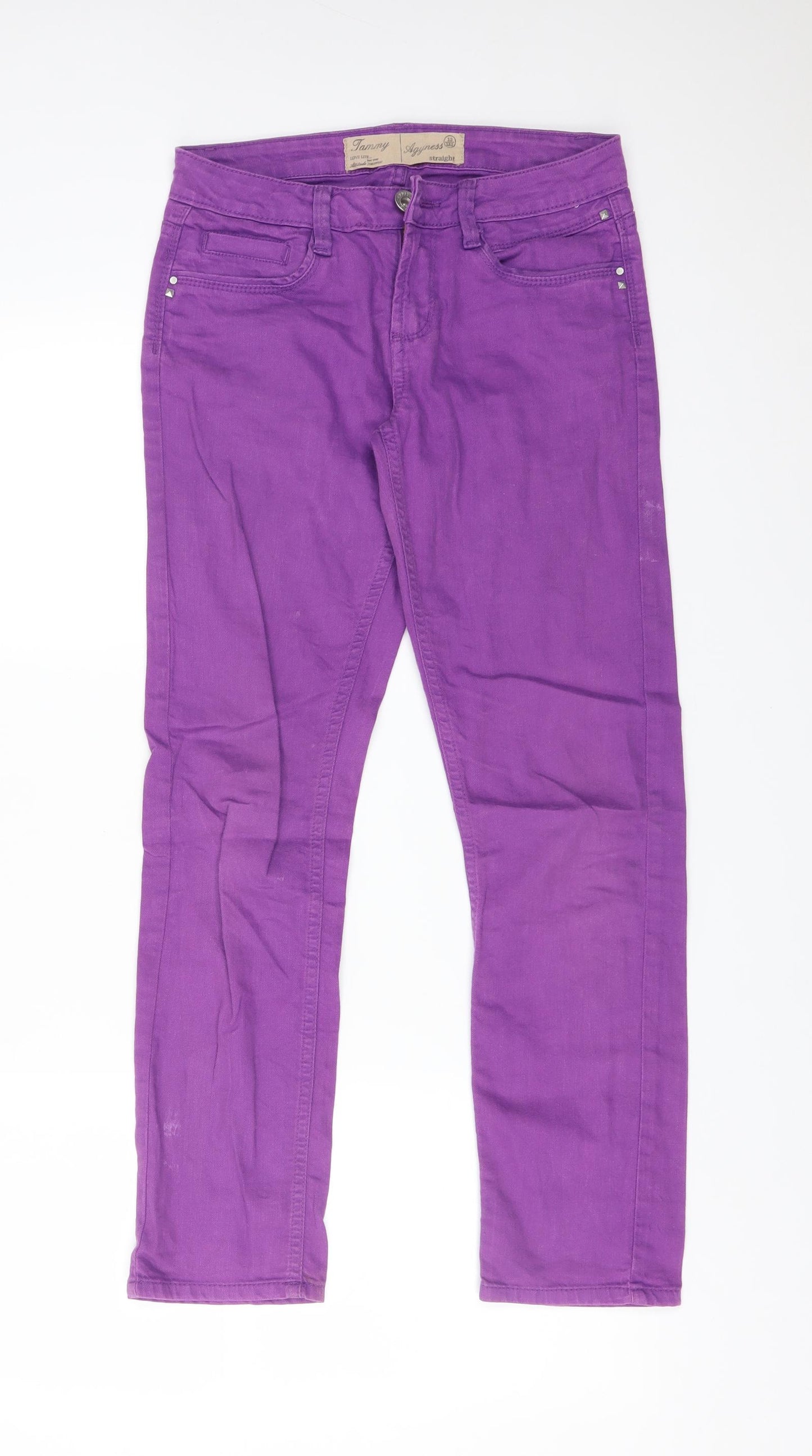 Attitude Girls Purple  Cotton Straight Jeans Size 12 Years  Regular