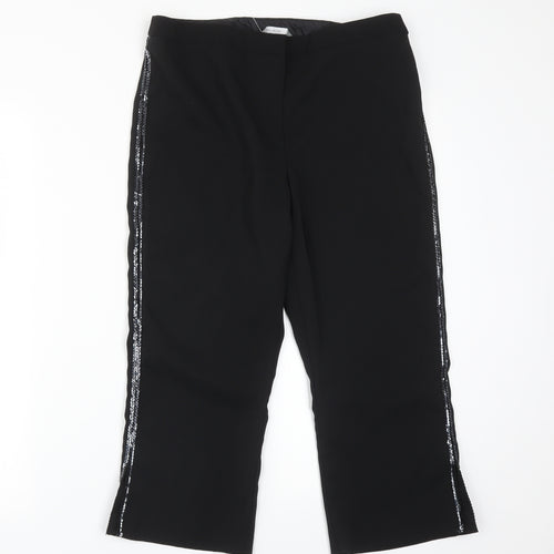 Dorothy Perkins Womens Black  Polyester Trousers  Size 12 L21 in Regular