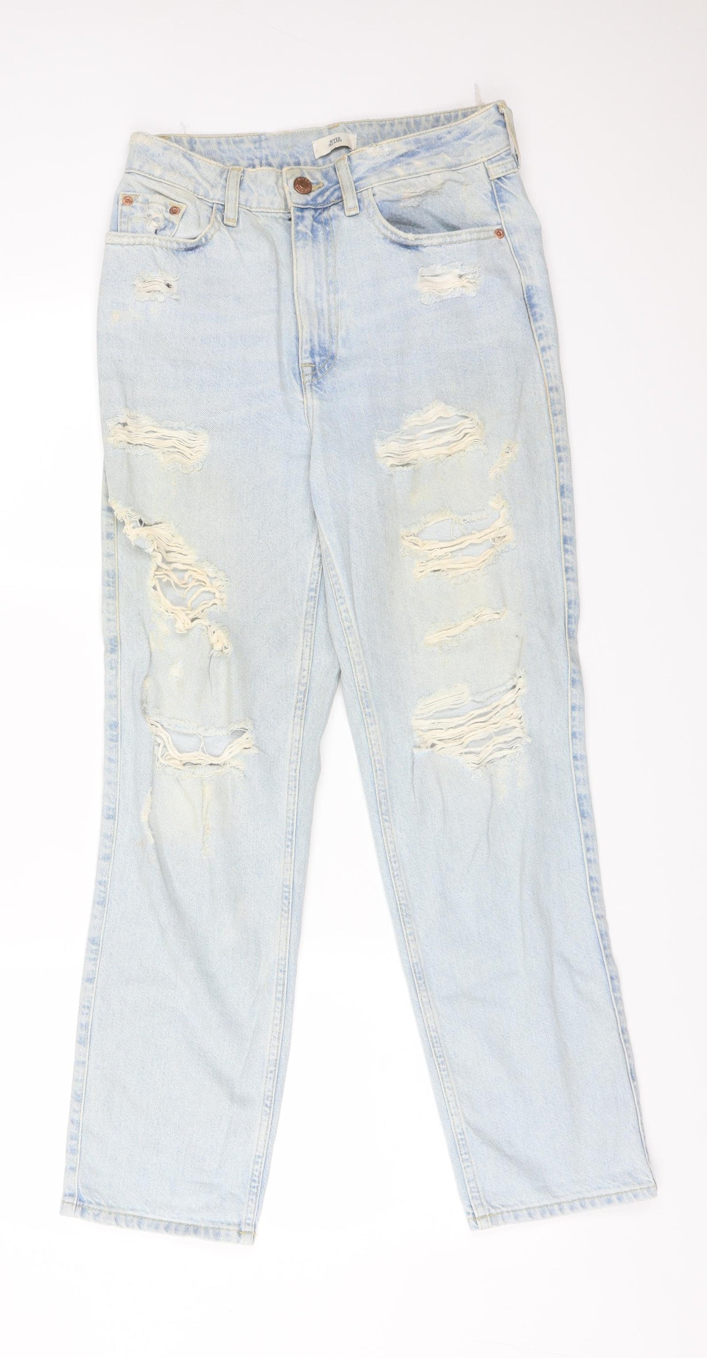 River Island Womens Blue  Cotton Mom Jeans Size 8 L28 in Regular