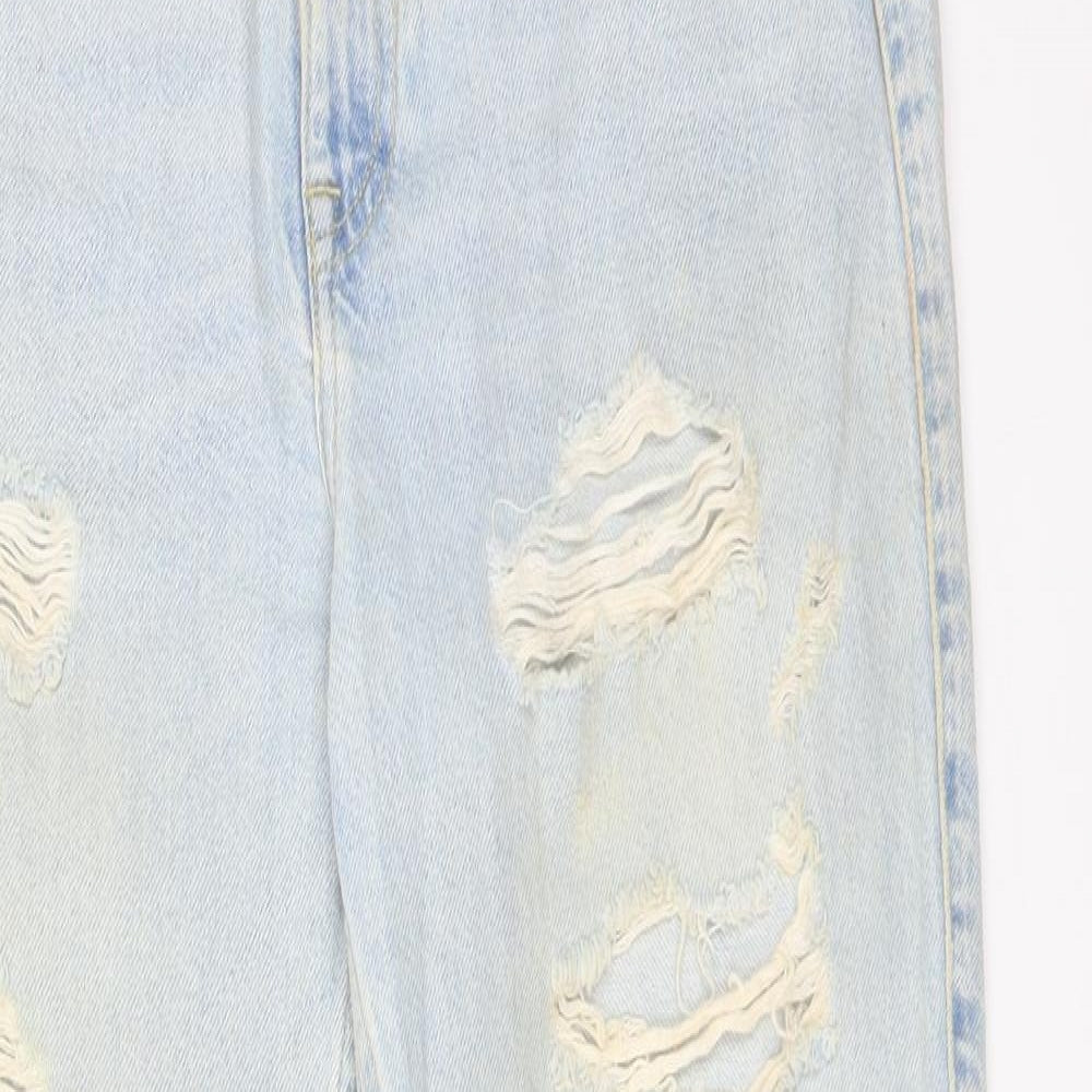River Island Womens Blue  Cotton Mom Jeans Size 8 L28 in Regular