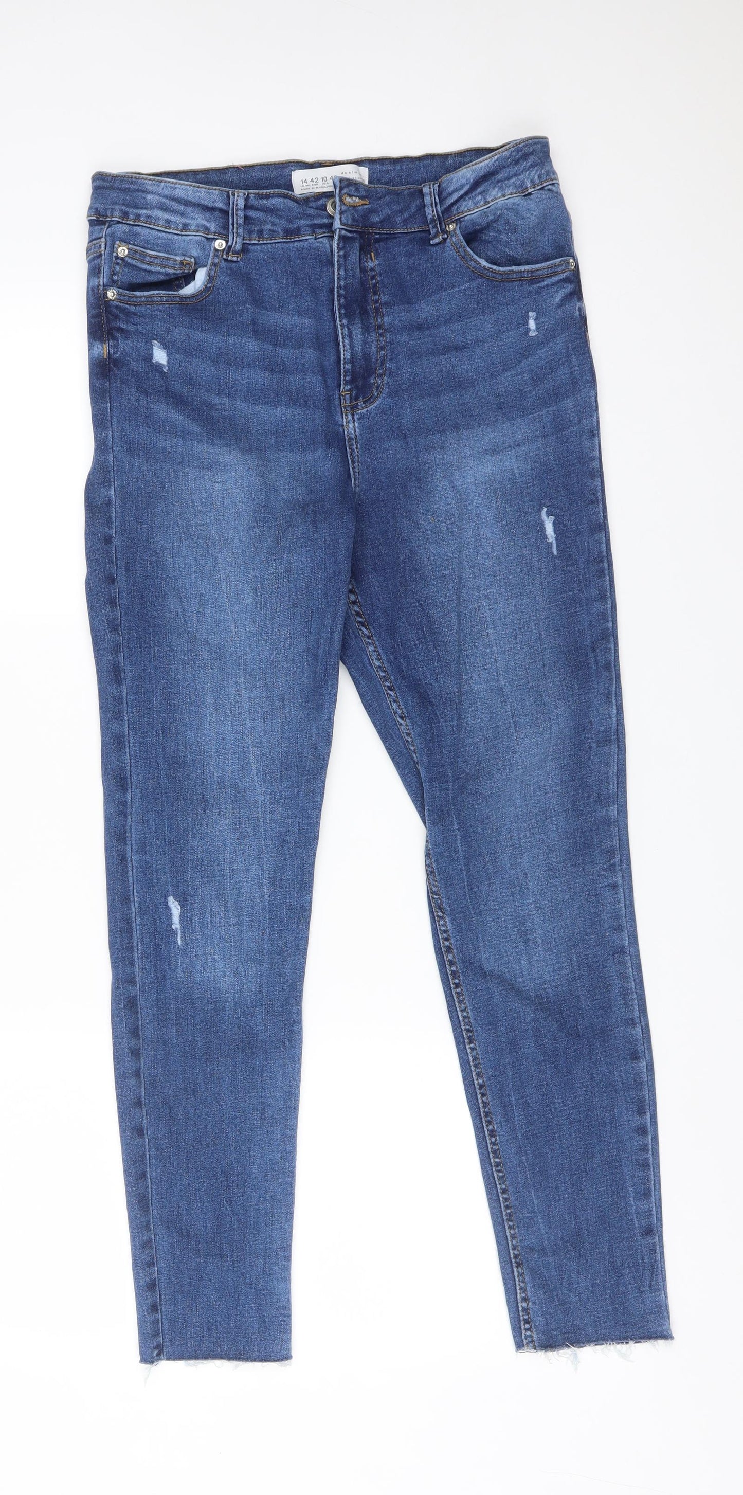 DENIM CO Womens Blue  Cotton Skinny Jeans Size 14 L27 in Regular