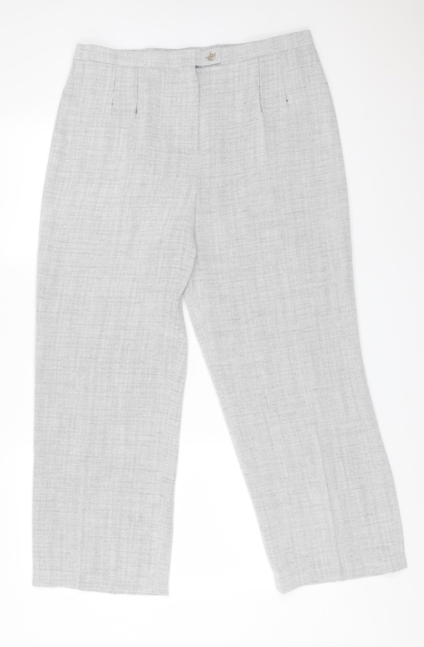 Gold Womens Grey  Polyester Trousers  Size 18 L27 in Regular