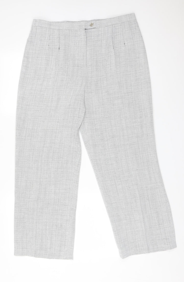 Gold Womens Grey  Polyester Trousers  Size 18 L27 in Regular