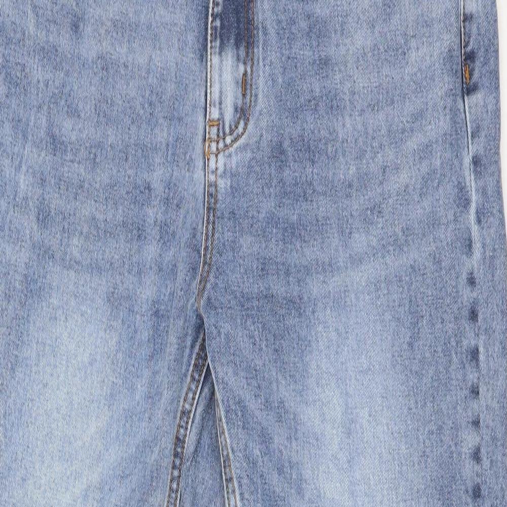Missguided Womens Blue  Cotton Skinny Jeans Size 10 L28 in Regular