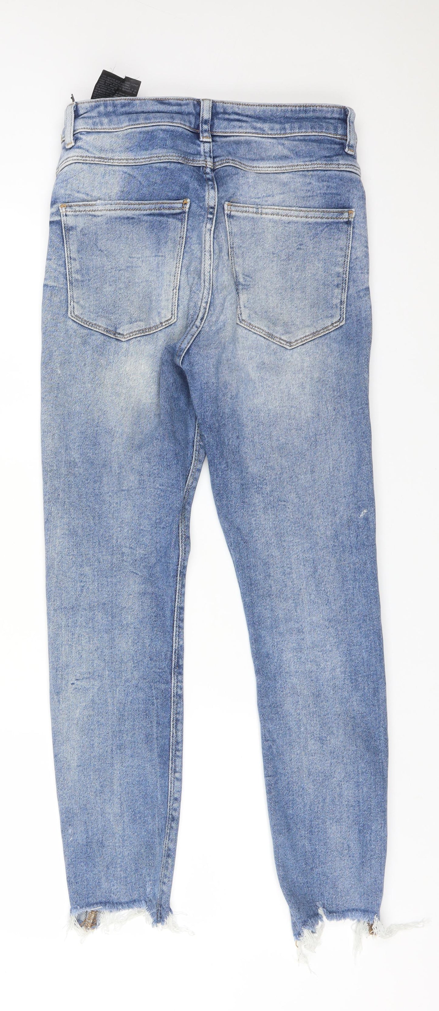 Zara Womens Blue  Cotton Skinny Jeans Size 12 L27 in Regular