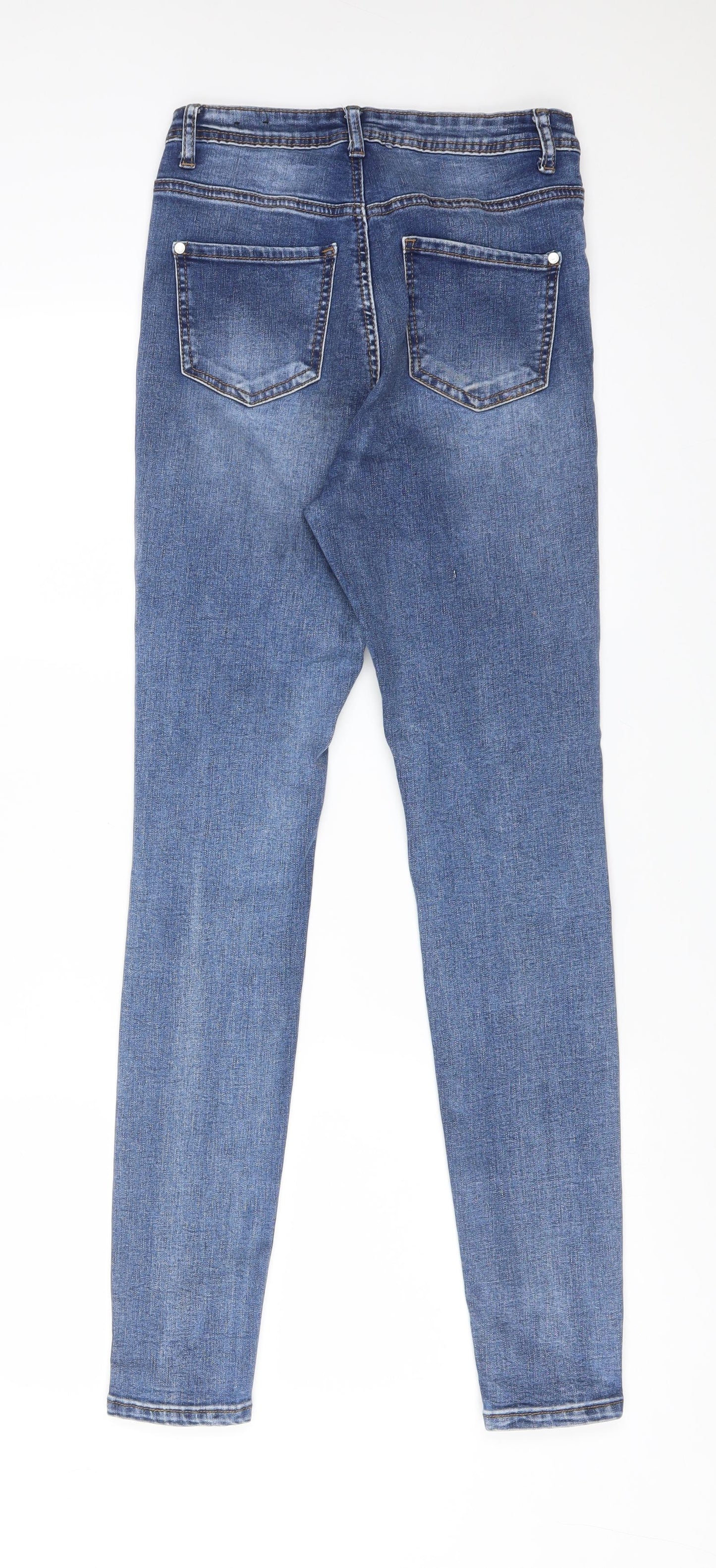 Missguided Womens Blue  Cotton Skinny Jeans Size 8 L29 in Regular