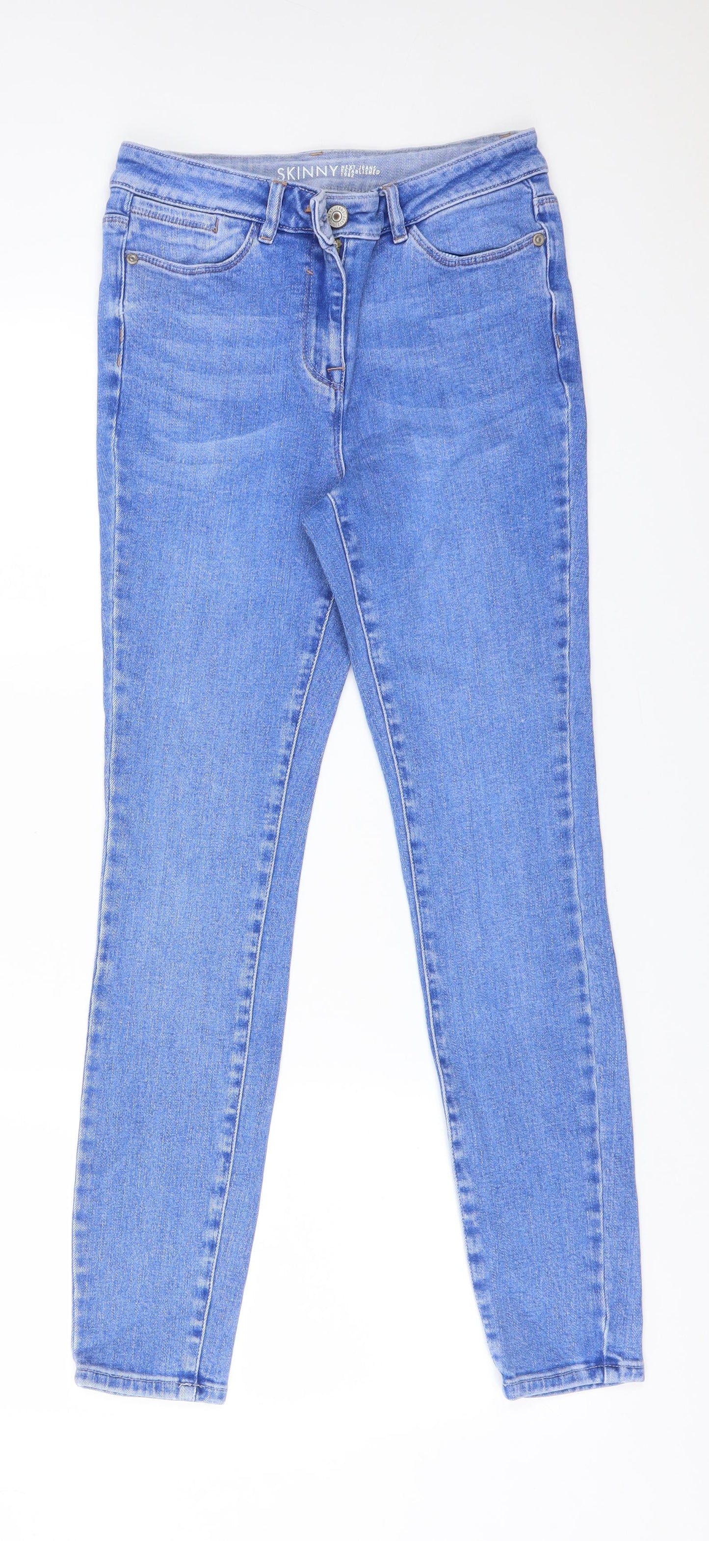 NEXT Womens Blue  Cotton Skinny Jeans Size 8 L27 in Regular