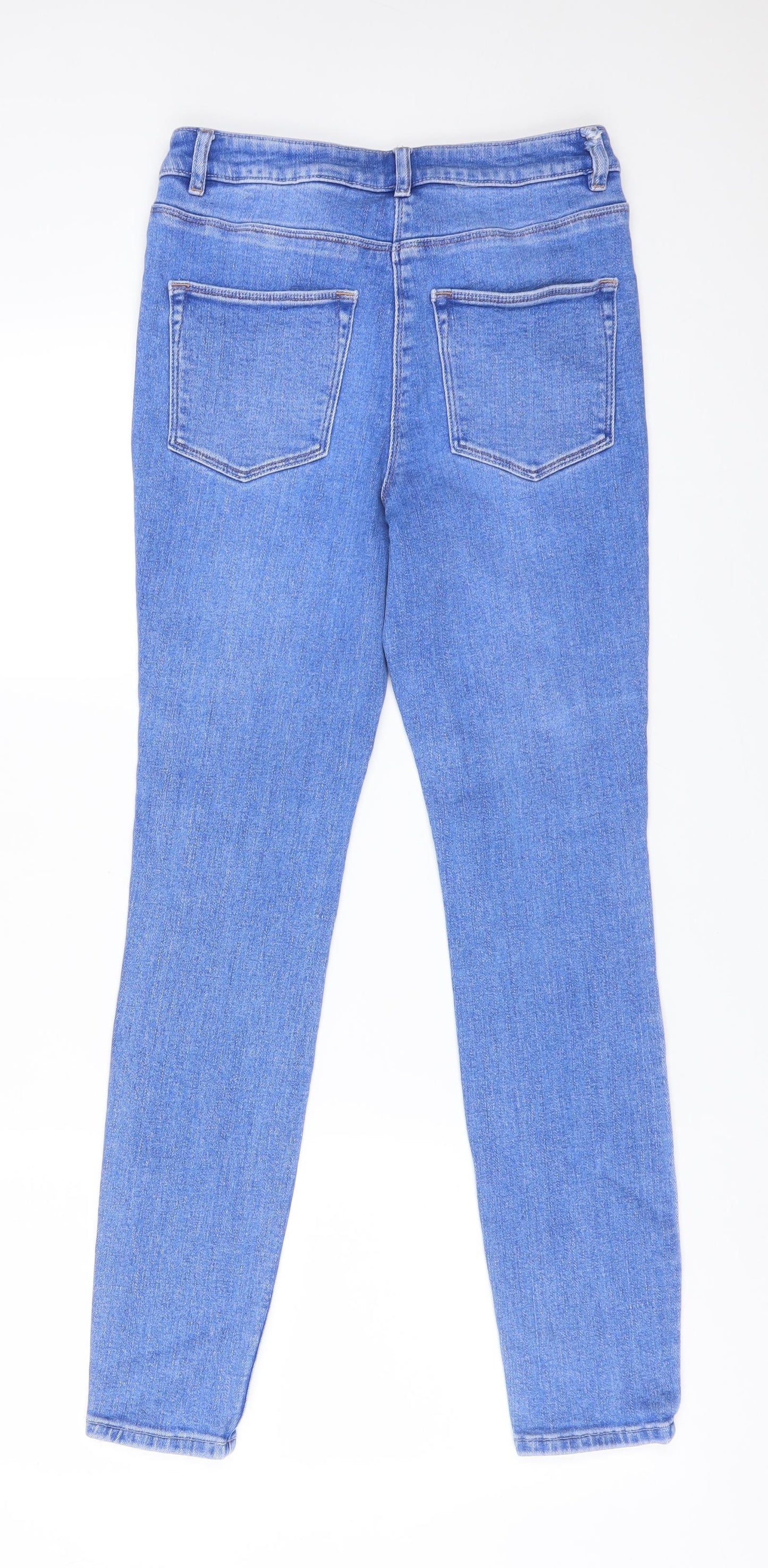 NEXT Womens Blue  Cotton Skinny Jeans Size 8 L27 in Regular