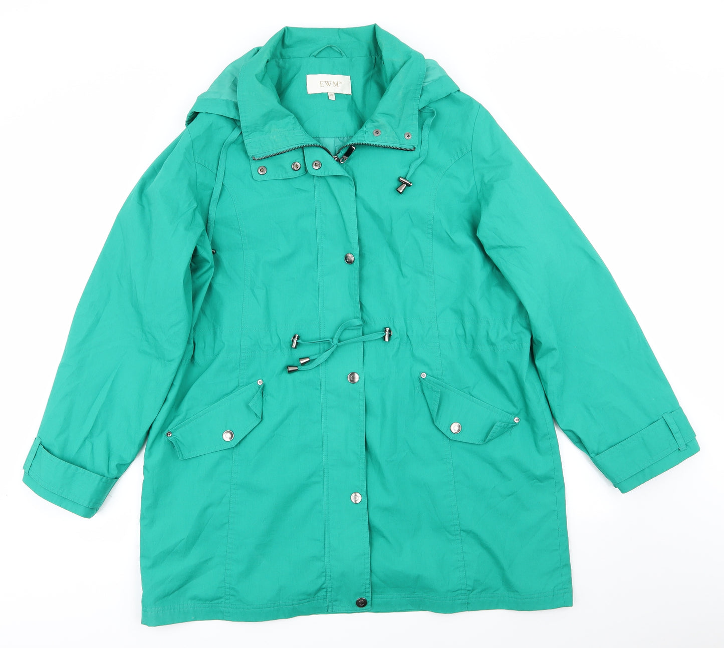 EWM Womens Green   Rain Coat Coat Size 18   - Emerald Green