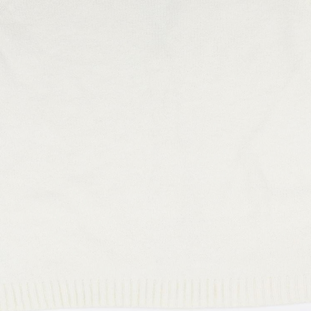 Berkertex Womens White V-Neck  Acrylic Cardigan Jumper Size 22