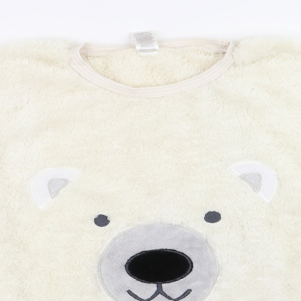 Avon Womens Ivory Animal Print Polyester  Pyjama Top Size 10   - Fluffy Polar bear face