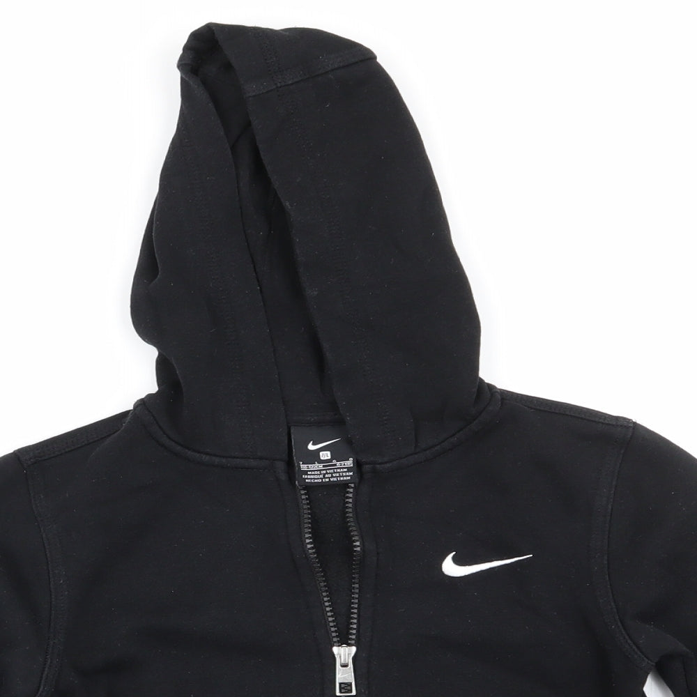 Nike Boys Black  Cotton Full Zip Hoodie Size 7 Years