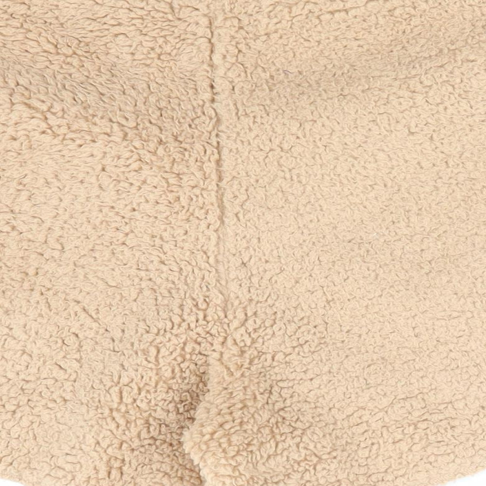 PRETTYLITTLETHING Womens Beige Solid Polyester  Sleep Shorts Size M   - Faux sheep fur effect