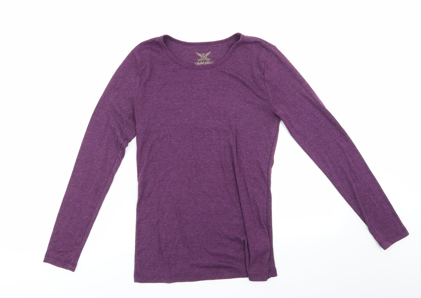 Faded Glory Womens Purple  Cotton Basic T-Shirt Size S Round Neck - Dull Purple