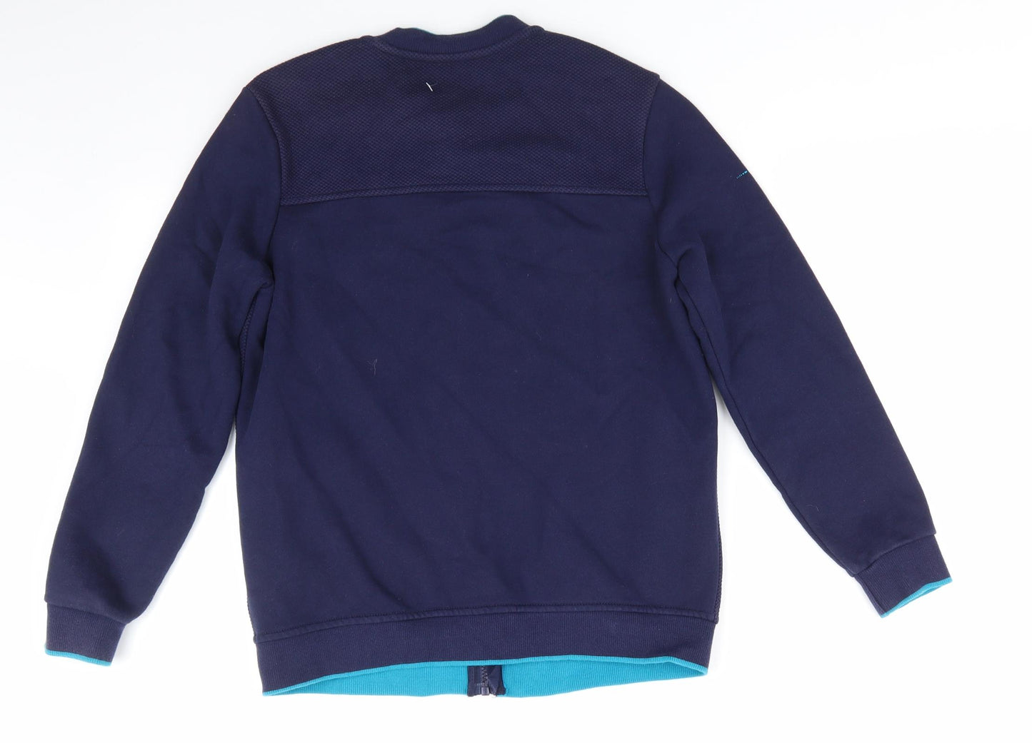 Baker by Ted Baker Boys Blue  Cotton Full Zip Sweatshirt Size 11-12 Years   - Waffle Texture