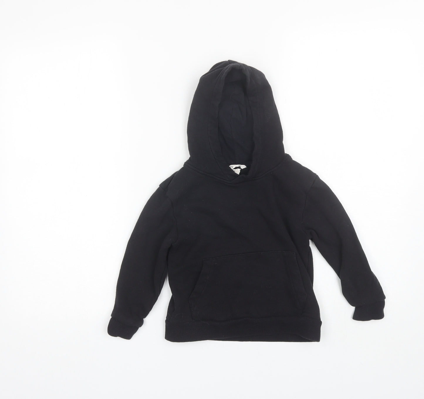 H&M Boys Black  Cotton Pullover Hoodie Size 4-5 Years