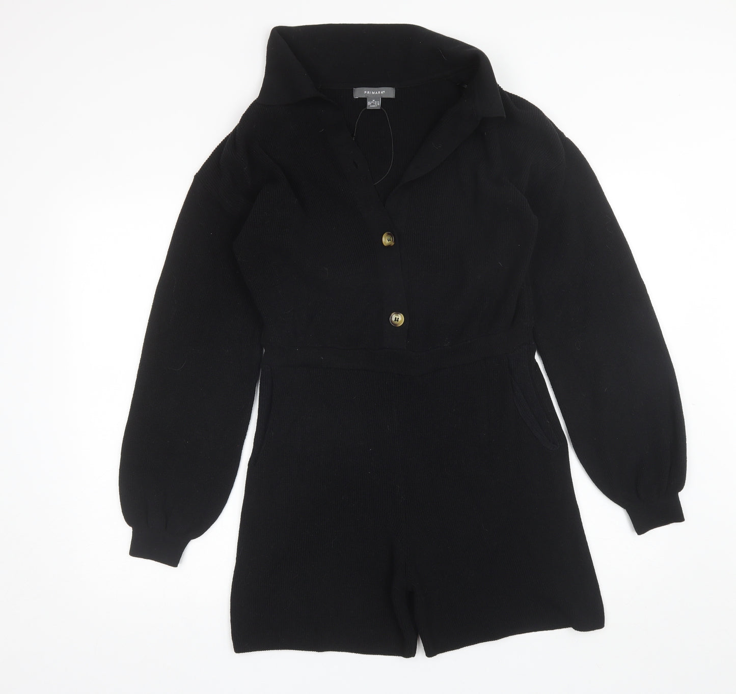 Primark Womens Black  Cotton Playsuit One-Piece Size M