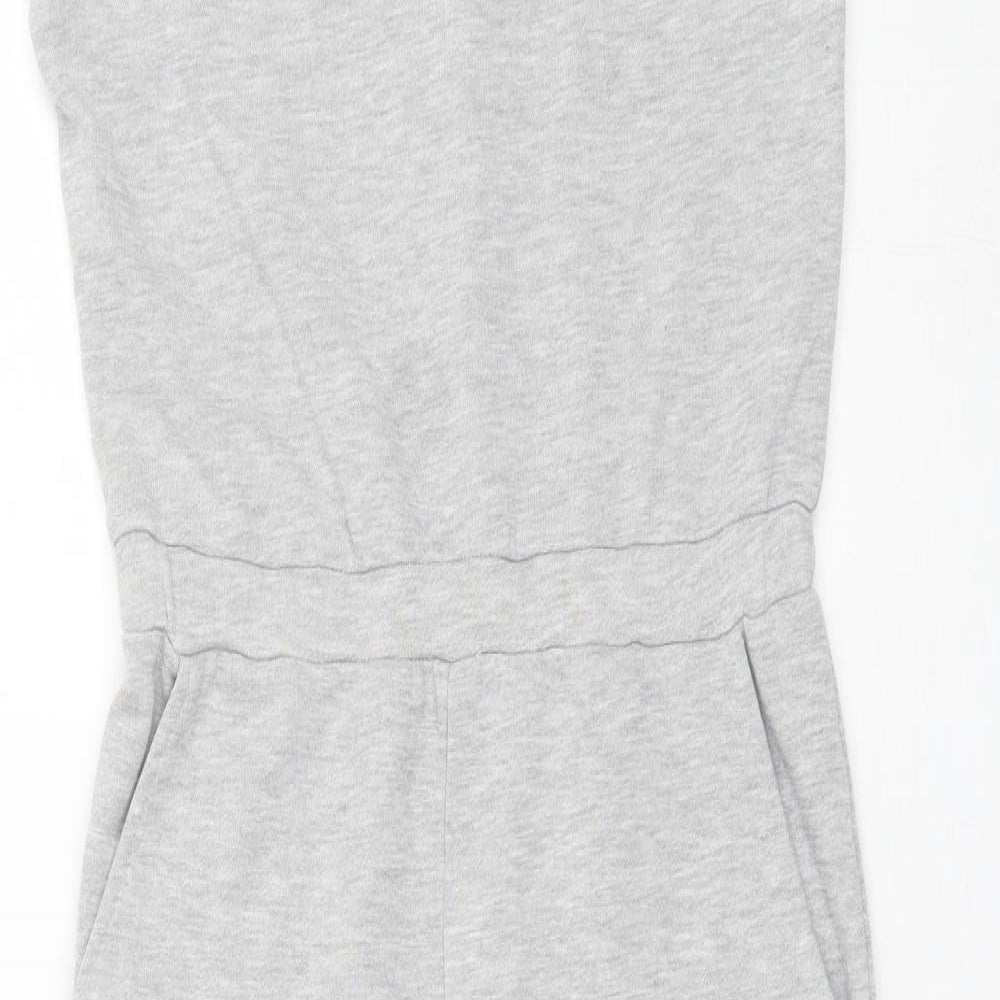 Primark Girls Grey Solid Cotton  One Piece Size 11-12 Years