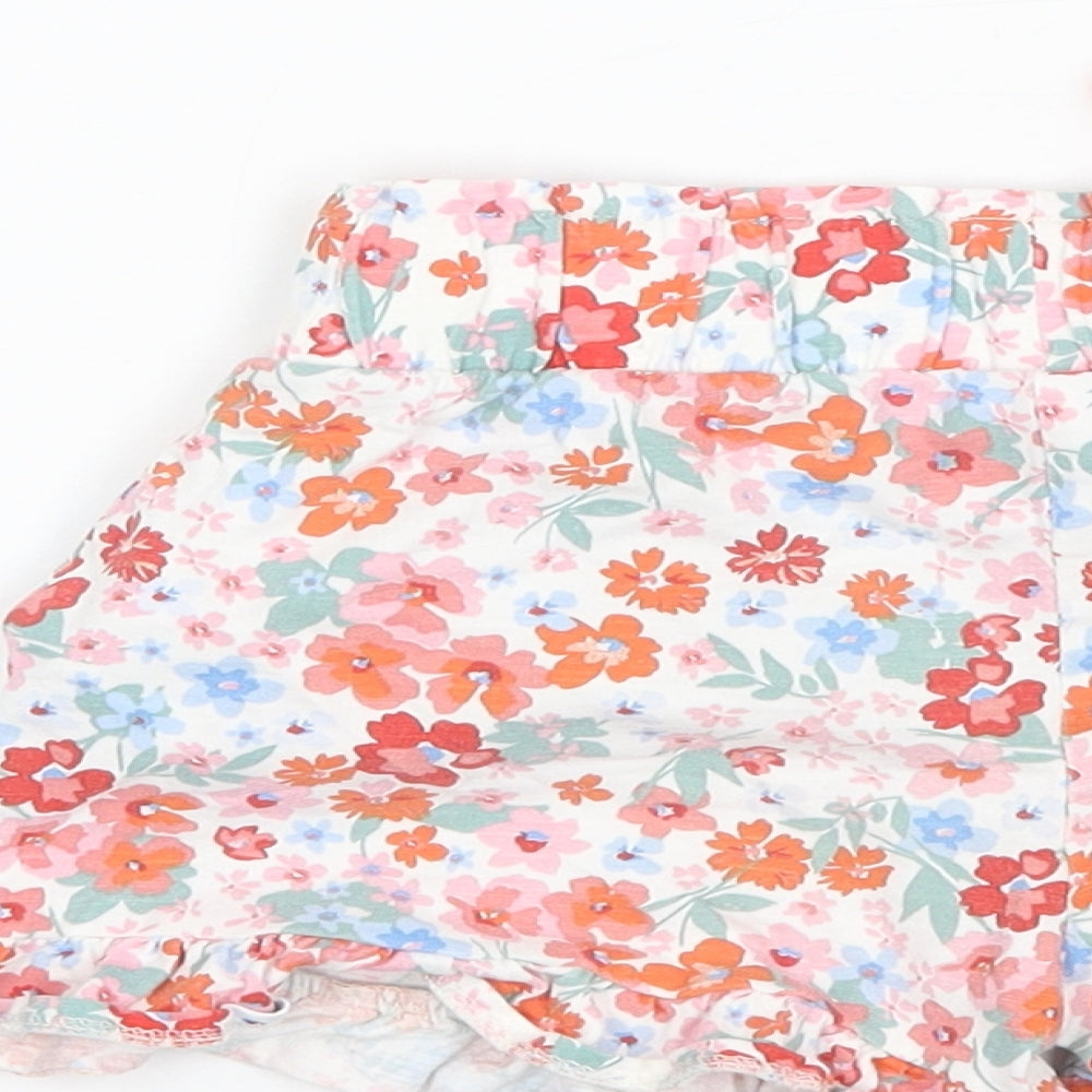 TU Girls White Floral Cotton Culotte Shorts Size 7 Years  Regular