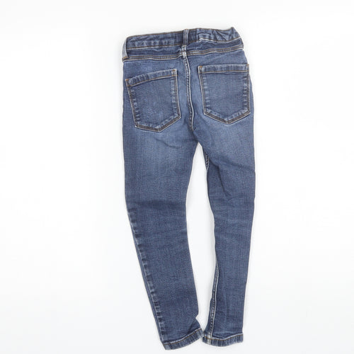 NEXT Girls Blue  Cotton Skinny Jeans Size 7 Years  Regular