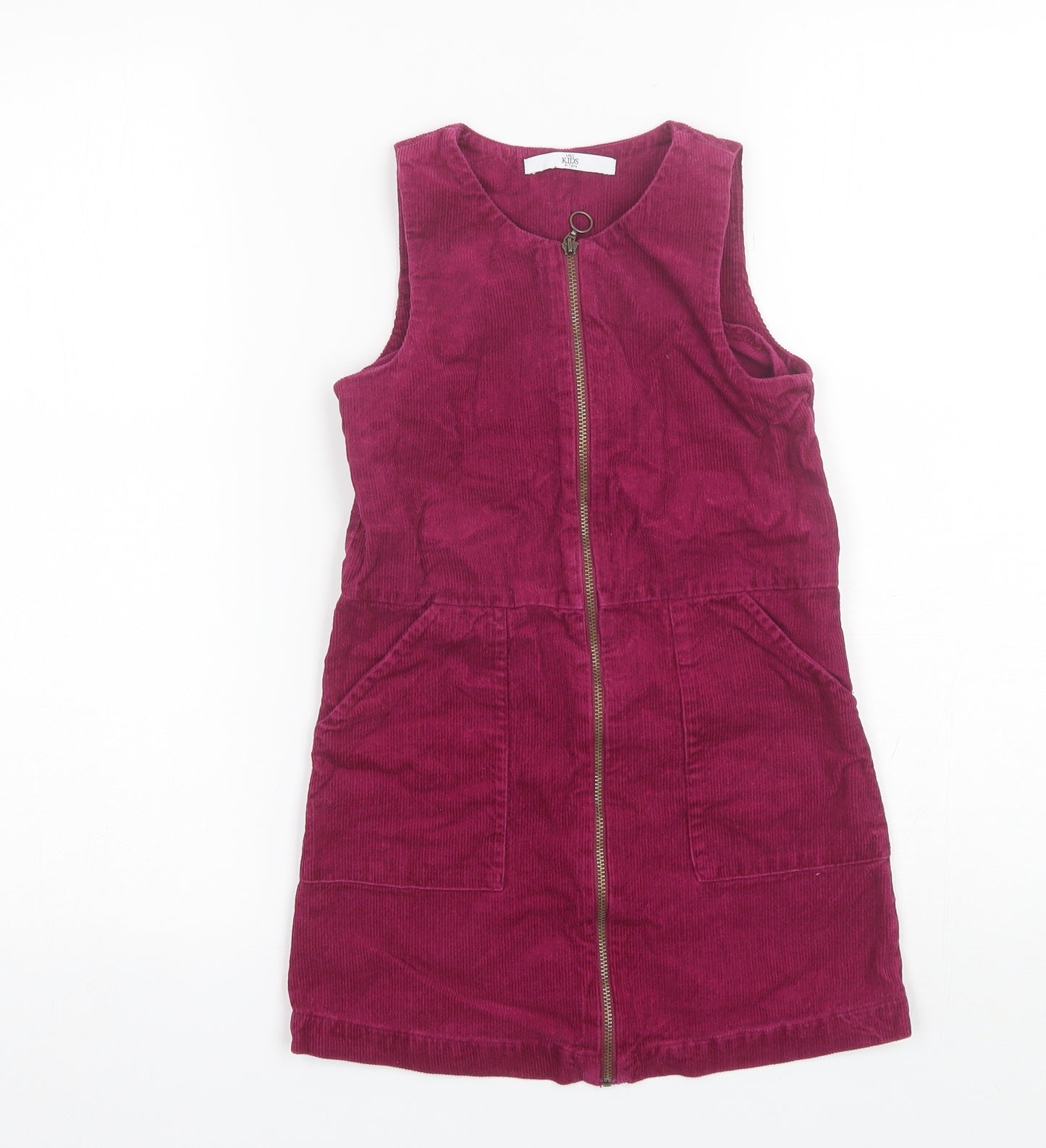 Marks and Spencer Girls Pink  Cotton Shift  Size 6-7 Years  Round Neck