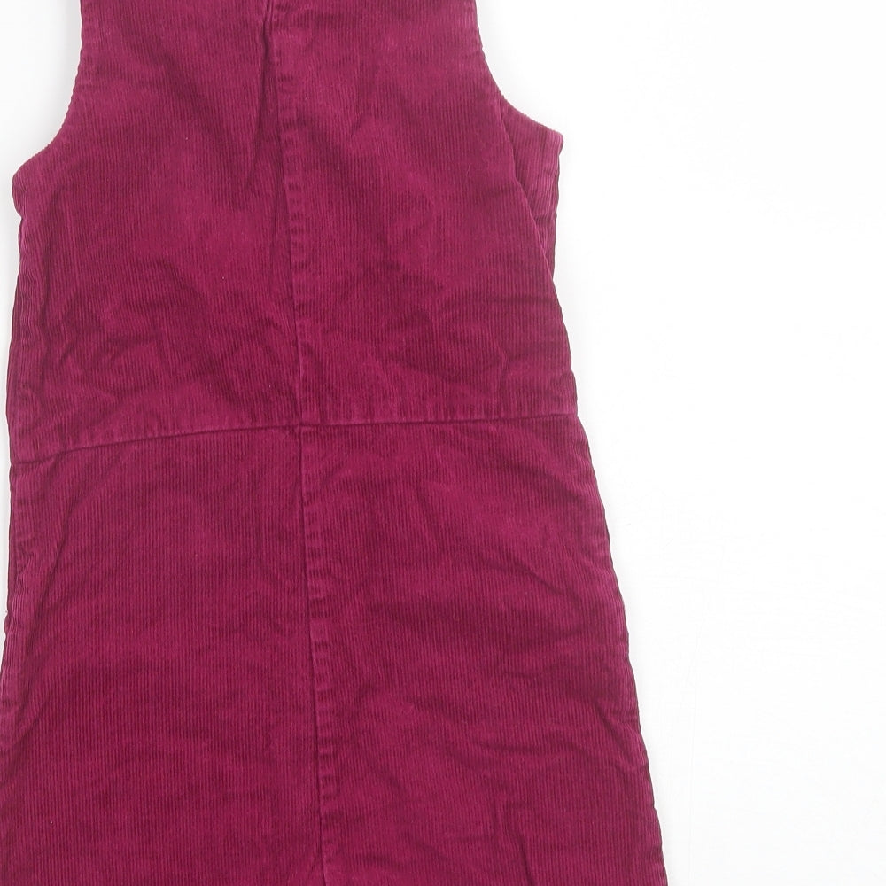 Marks and Spencer Girls Pink  Cotton Shift  Size 6-7 Years  Round Neck