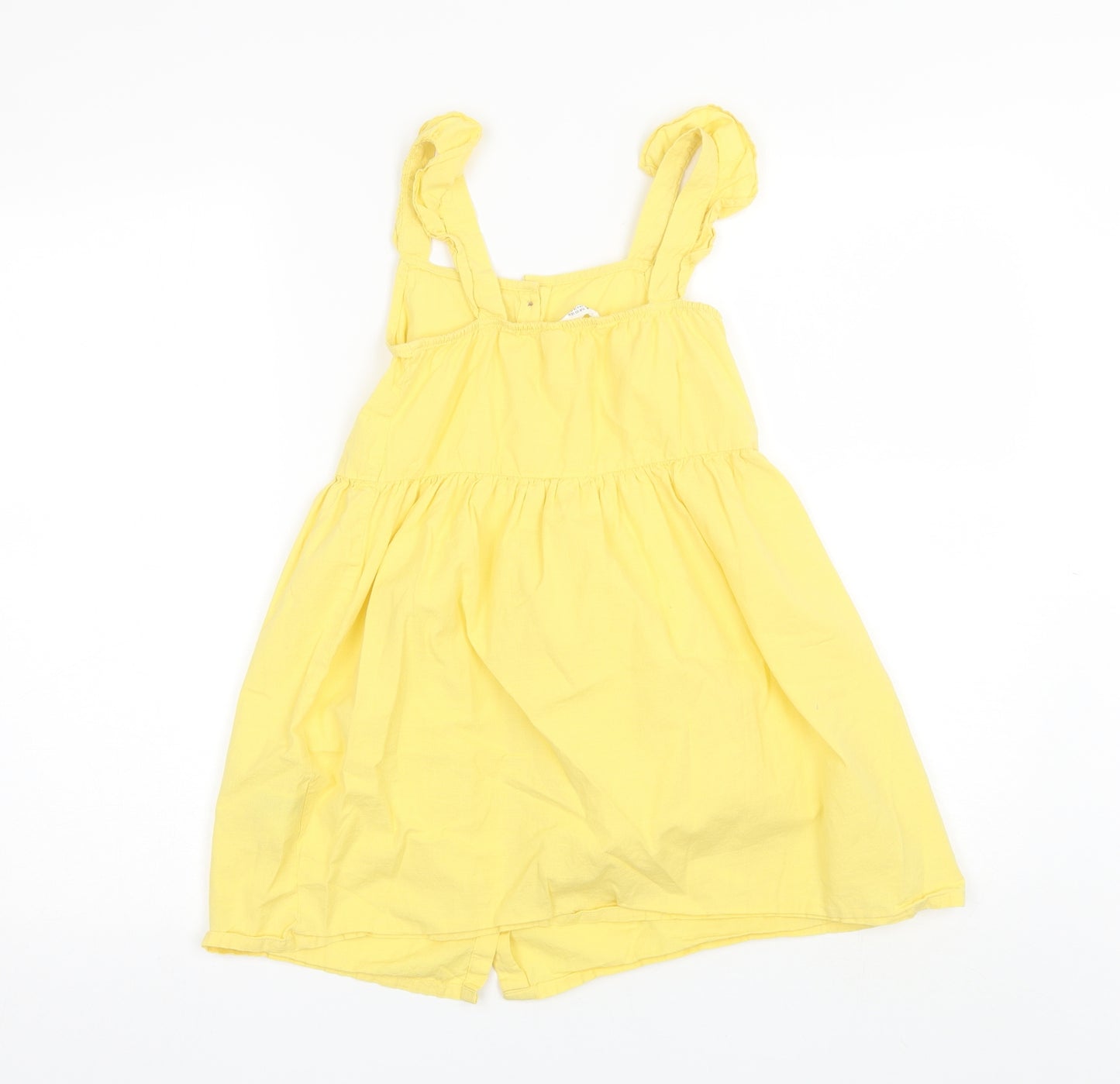 H&M Girls Yellow  Cotton Shift  Size 6-7 Years  Square Neck