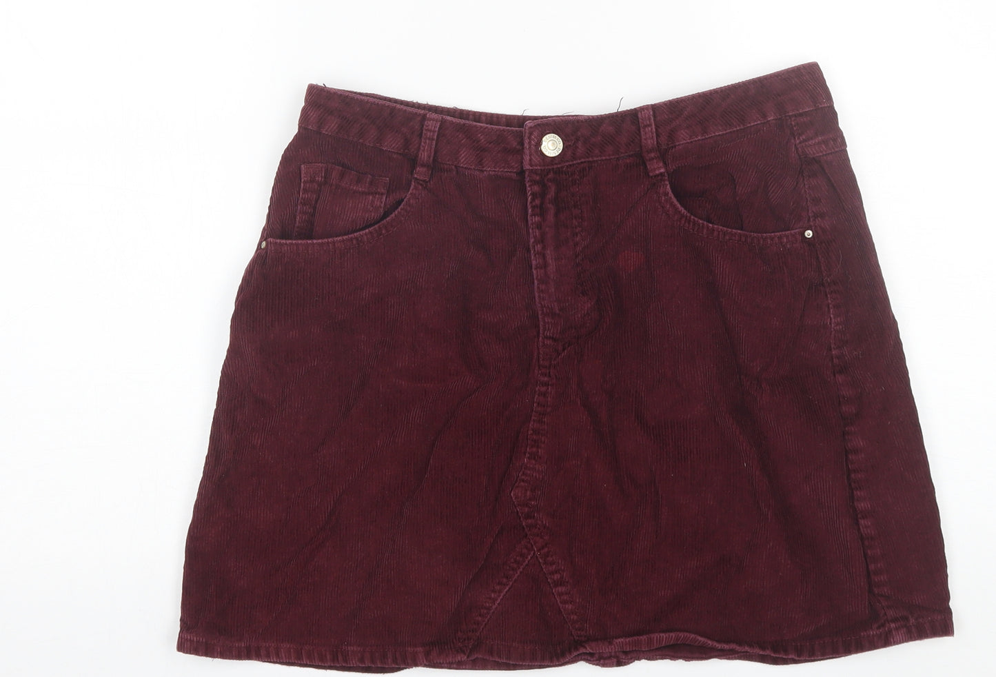 Denim CO. Womens Red  Cotton Mini Skirt Size 14