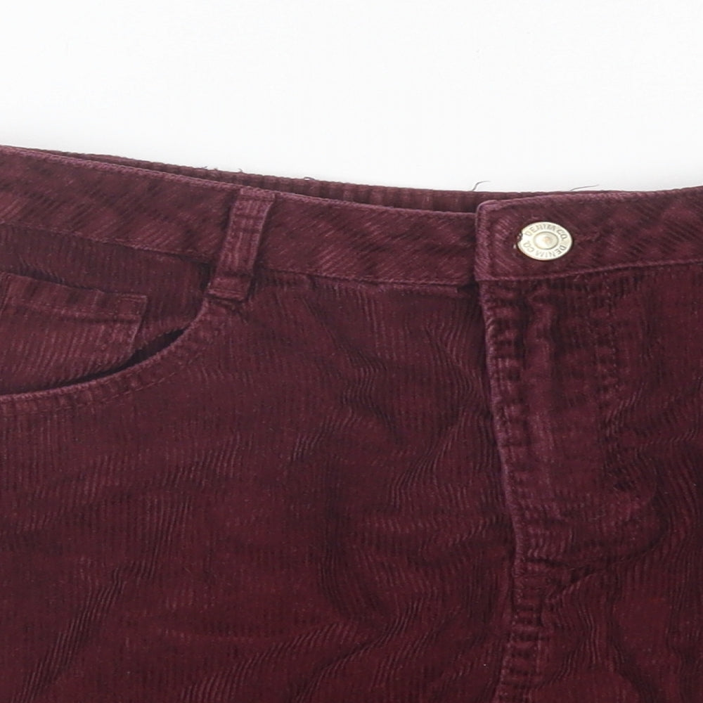 Denim CO. Womens Red  Cotton Mini Skirt Size 14