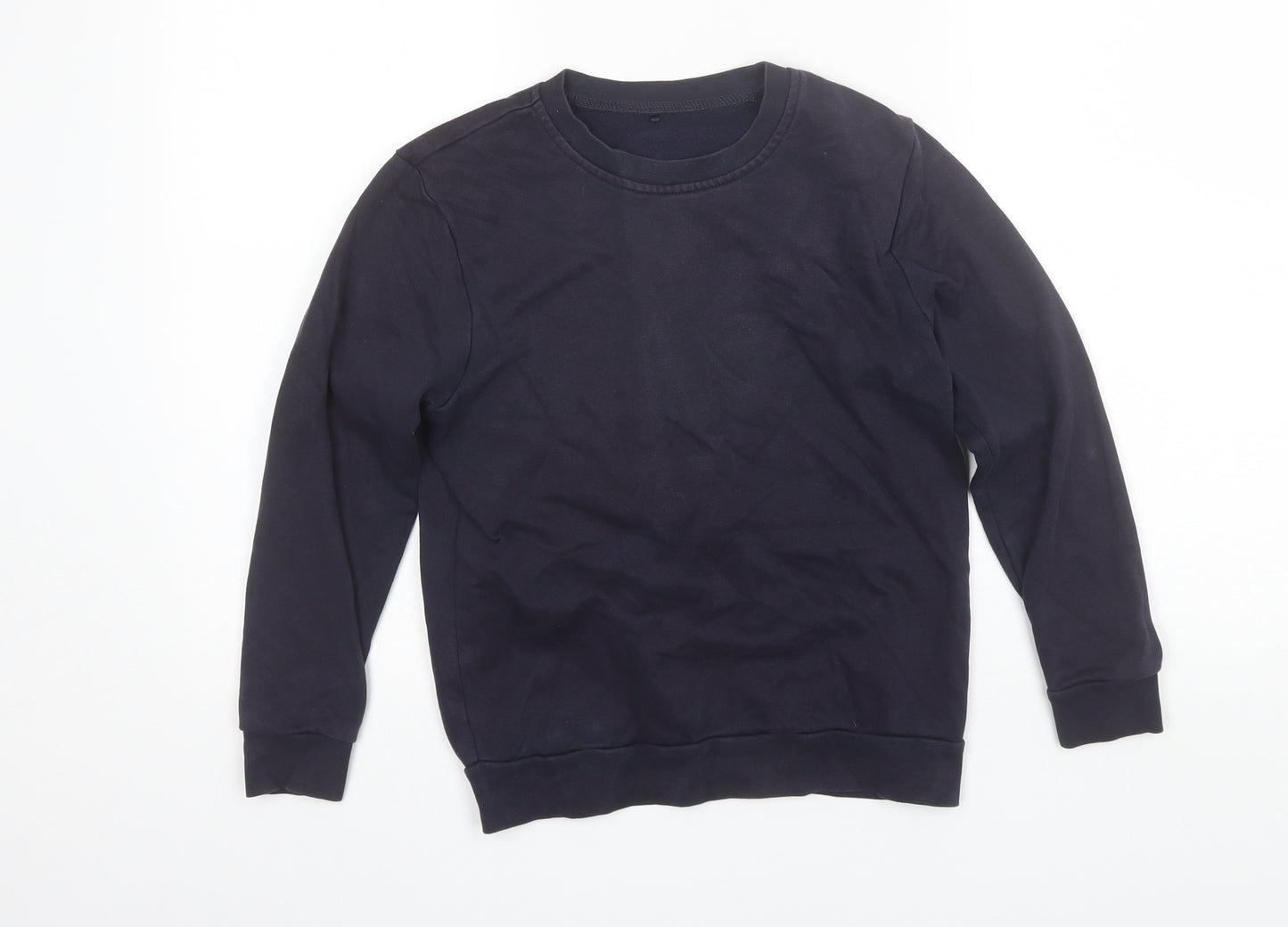 George Boys Blue Round Neck  Cotton Pullover Jumper Size 9-10 Years